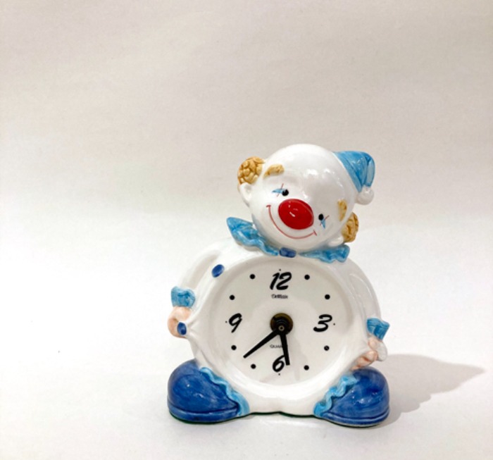 [U.S.A]80s Clown 광대 ceramic table clock.
