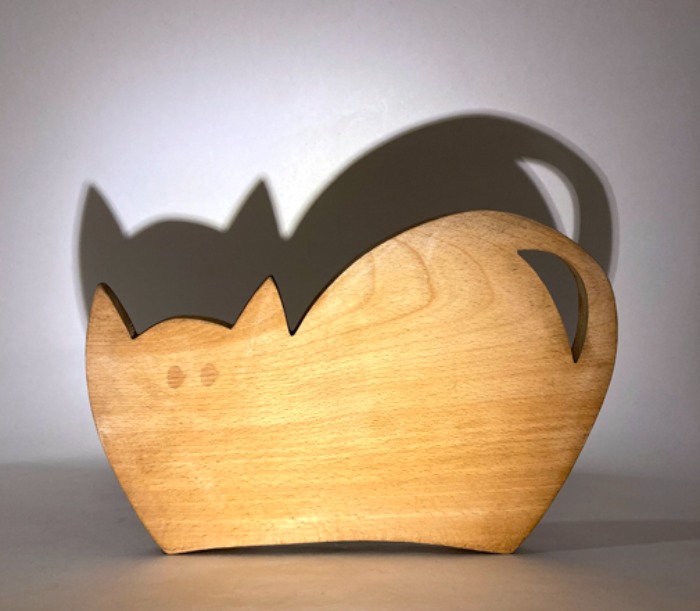 [italy]Legnomagia hand-craft “Cat” wooden chopping board(나무 도마).