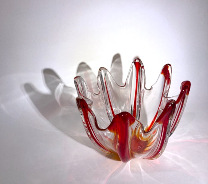 [italy]70s Murano 무라노 hand-made blown glass vase(화병).