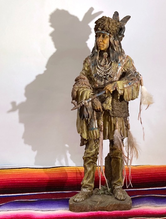 [U.S.A]70s Native indian chief 인디언 추장 big size statue.