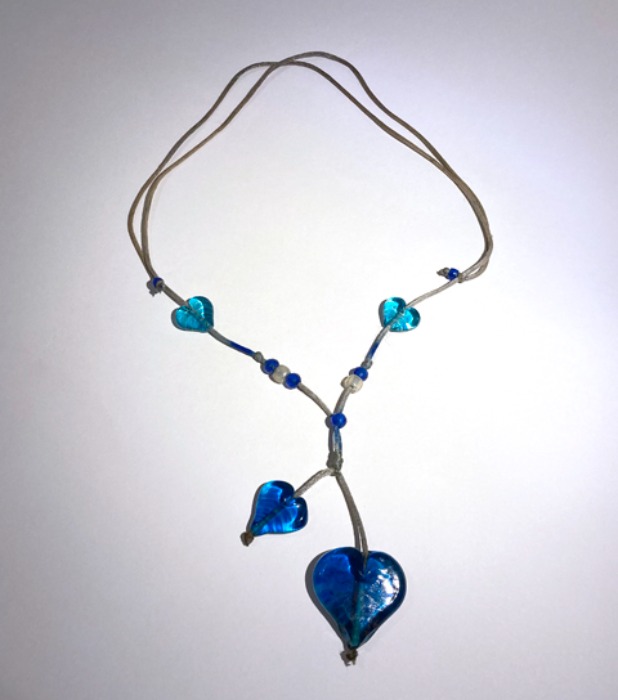 [U.S.A]80s hand-made glass &quot;Heart&quot; big size necklace(하트 글래스).