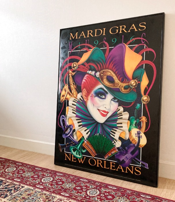 [U.S.A]90s &quot;MARDI GRAS New Orleans&quot; original poster frame.