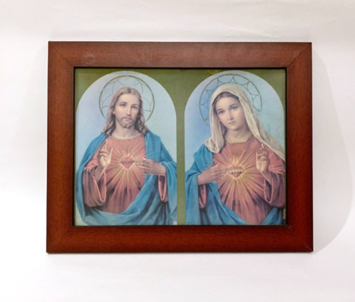 [FRANCE]70s Jesus &amp; Maria wood frame(빈티지액자).