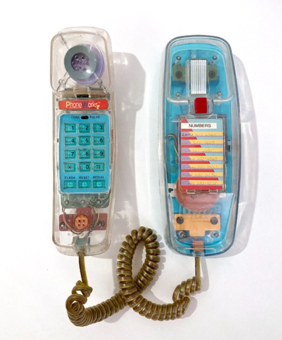 [U.S.A]90s mid-century clear colorful design telephone.