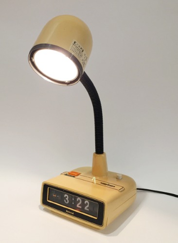 80s National goose-neck flip clock &amp; stand lamp.