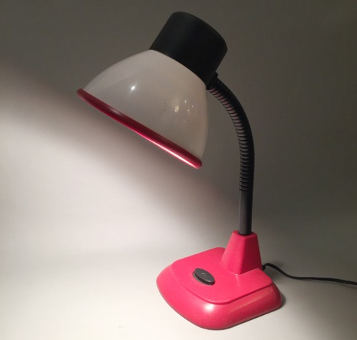 80s Vtg acrylic goose-neck table lamp.