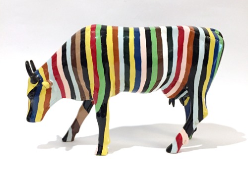 [U.S.A]Antique “cow multi color zeebra” figure.