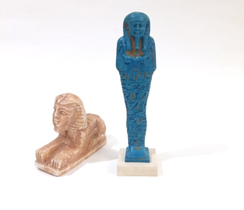 70s BMPL(British Museum piece) Tutankhamun &amp; Sphinx Egyptian art.