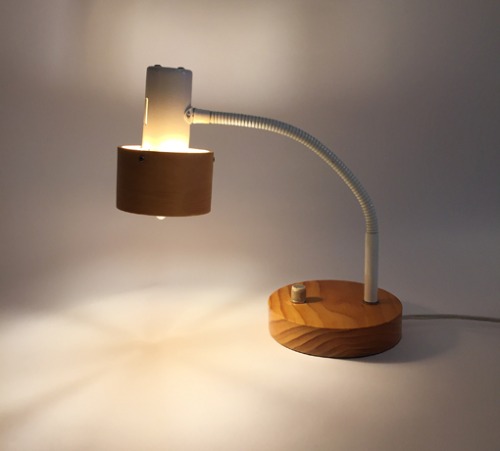 [JAPAN]80s mid-century wood goose-neck Desk Lamp(빈티지 조명).