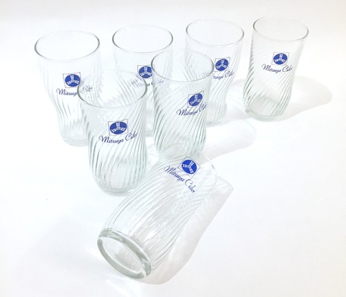 [JAPAN]70s Mitsuya Cider glass cup 7 set.