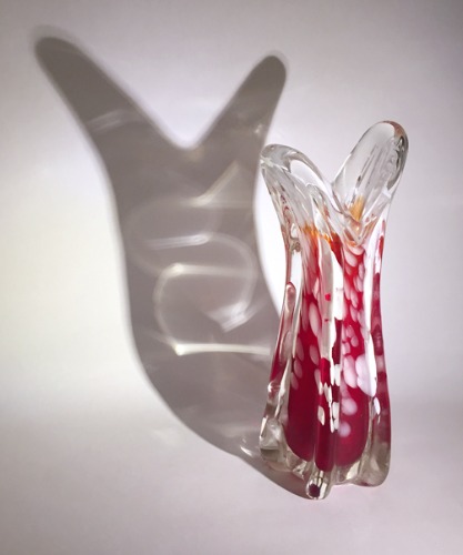 [U.S.A]80s hand-made blown glass vase(꽃병).