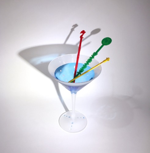 [U.S.A]80s blue hand-made cocktail glass(칵테일잔).