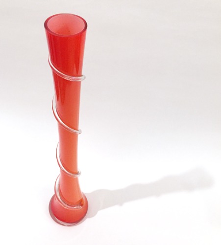 [ITALY]70s hand-made glass long vase(화병).