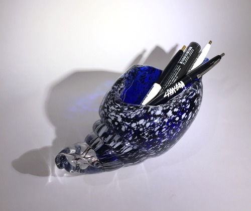 [FRANCE]70s shell 조개 모양 hand-made glass pen &amp; candle holder.