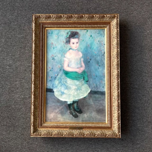 [JAPAN]70s Auguste Renoir 르누아르 “류엘 아가씨” oil painting wood frame(유화).