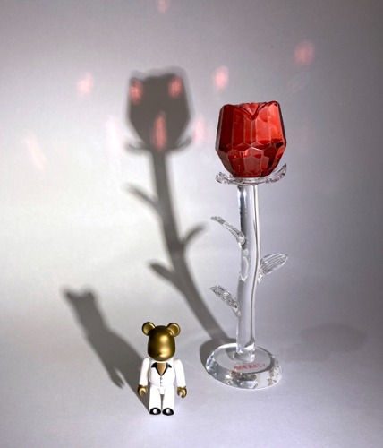 [U.S.A]80s Rose 유리 장미 hand-made glass objet.