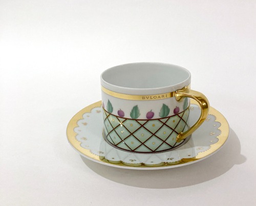 [italy]90s BVLGARI xRosen thal ceramic coffee cup &amp; saucer set(개당 가격).