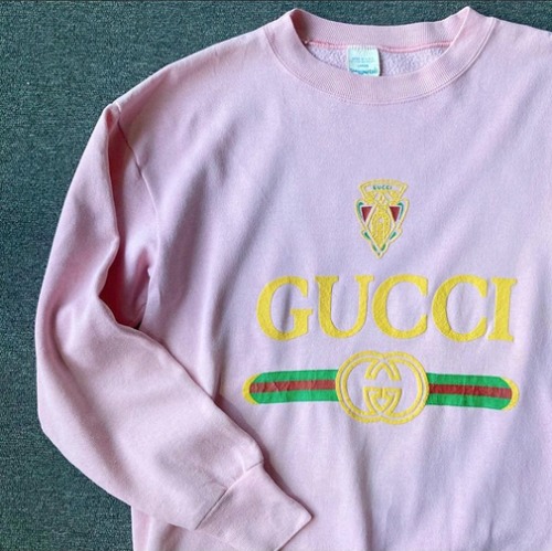 [U.S.A]80s GUCCI bootleg baby pink sweatshirt.